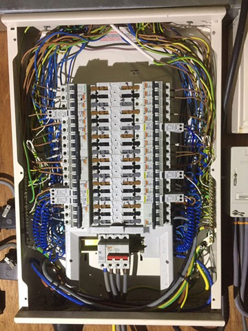 Three Phase Electrical Wiring Panel with wiring , breakers & buzz bar